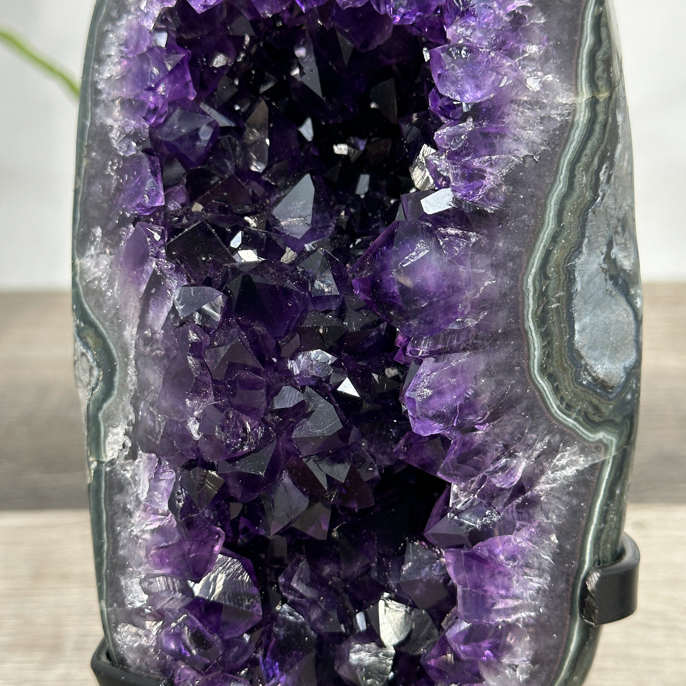 Uruguayan Amethyst Geode on Stand – Natural Crystal Cluster for Home Decor Display - MWS2680