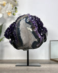 Deep Purple Amethyst and Agate Crystal Cluster Stalactite Formation - MWS2624