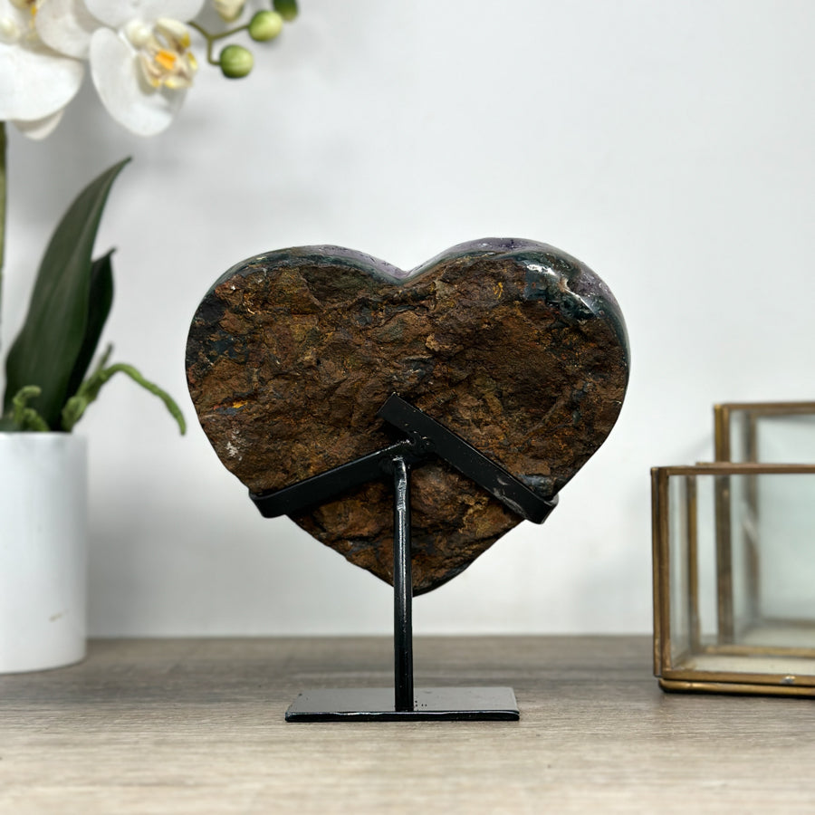A Grade Uruguayan Amethyst Stone Heart Carving - HST0285