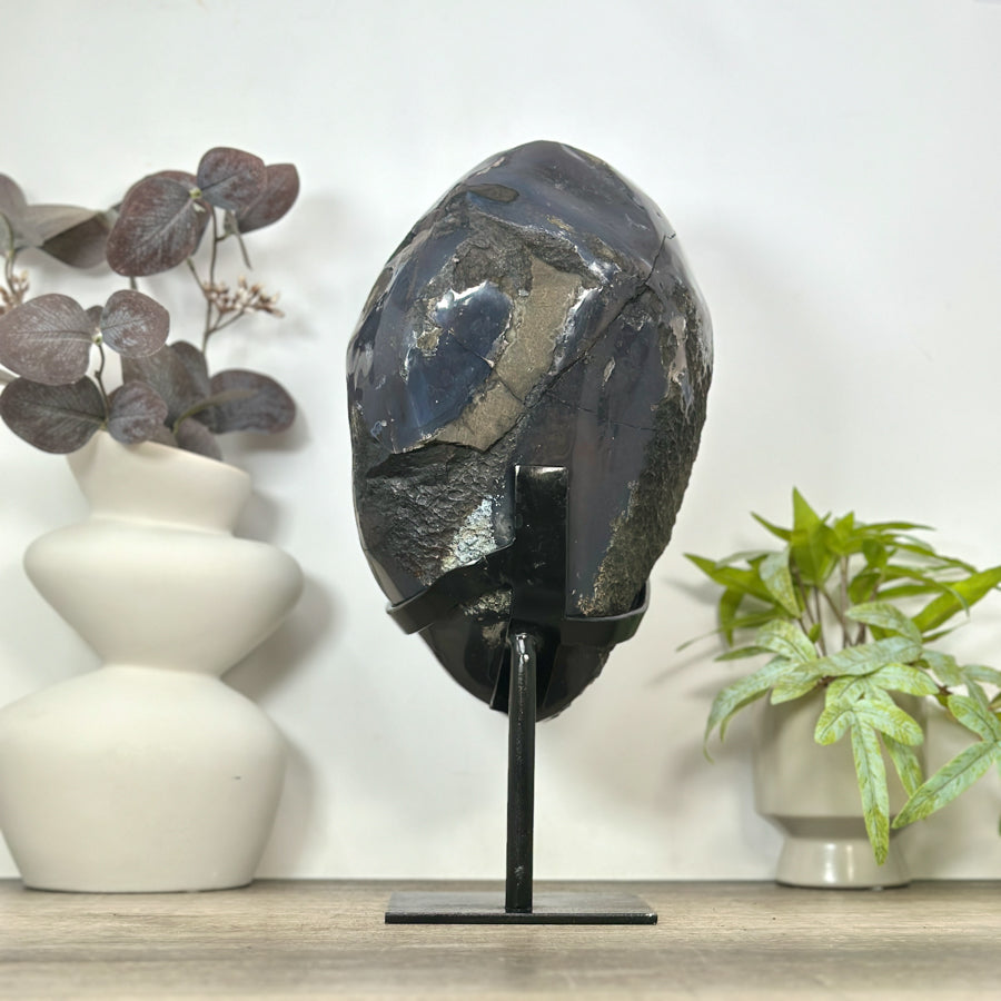 Large Natural Uruguayan Amethyst Geode with blue agate Shell - MWS3091