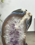 Natural Quartz & Amethyst Stone Slice on Stand - MWS3008