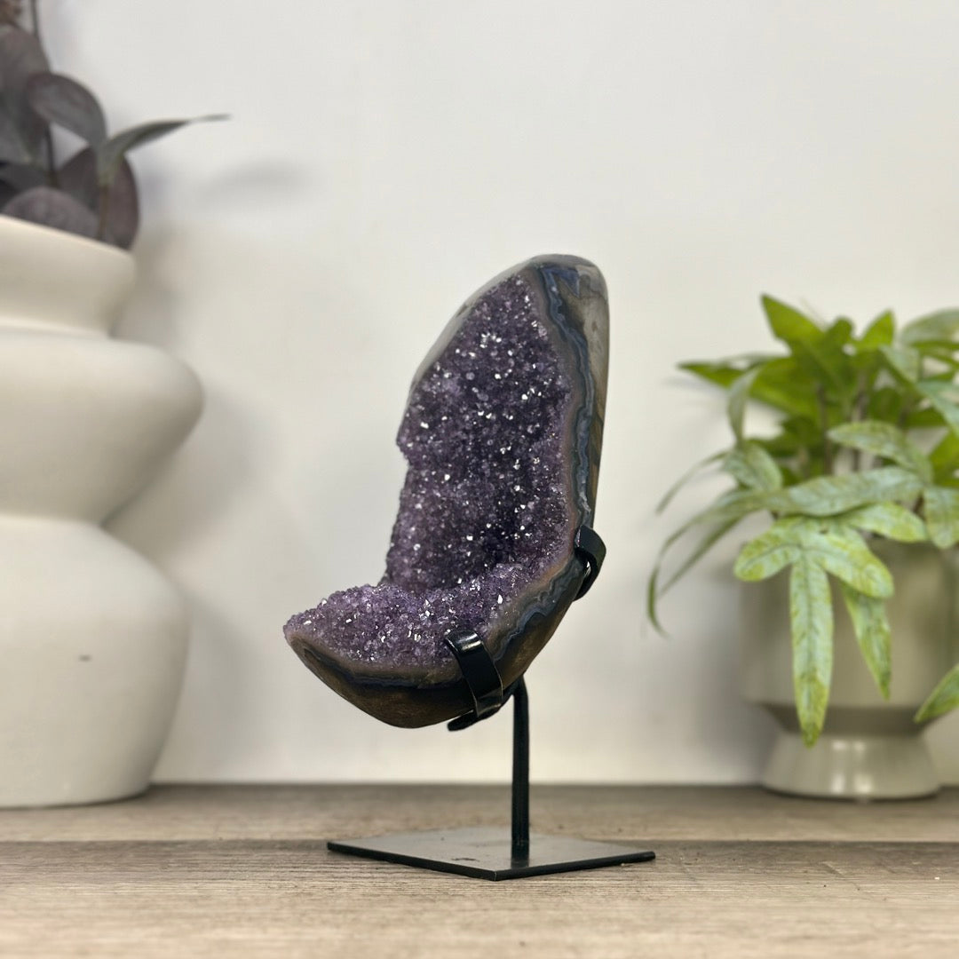 Natural Amethyst Stone Specimen on Stand - MWS3350
