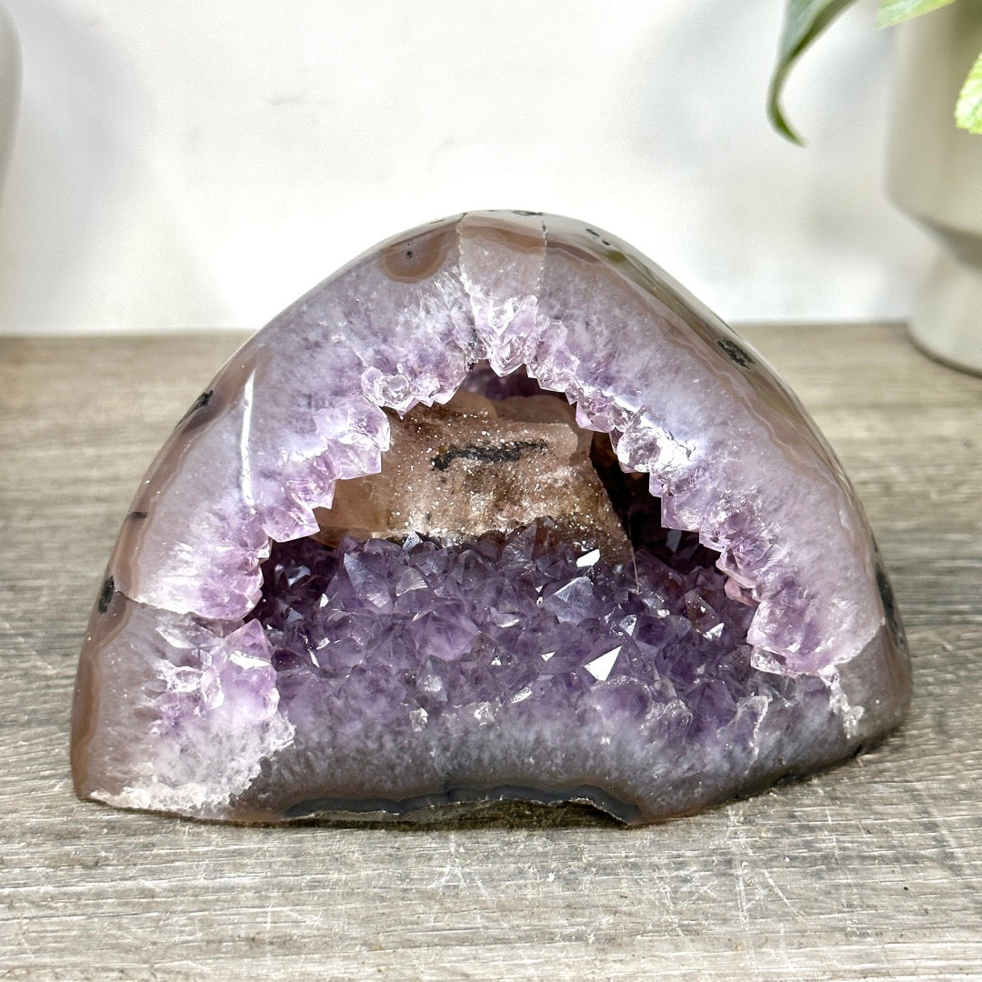 Amethyst Geode with Calcite Inclusion - STGE0104