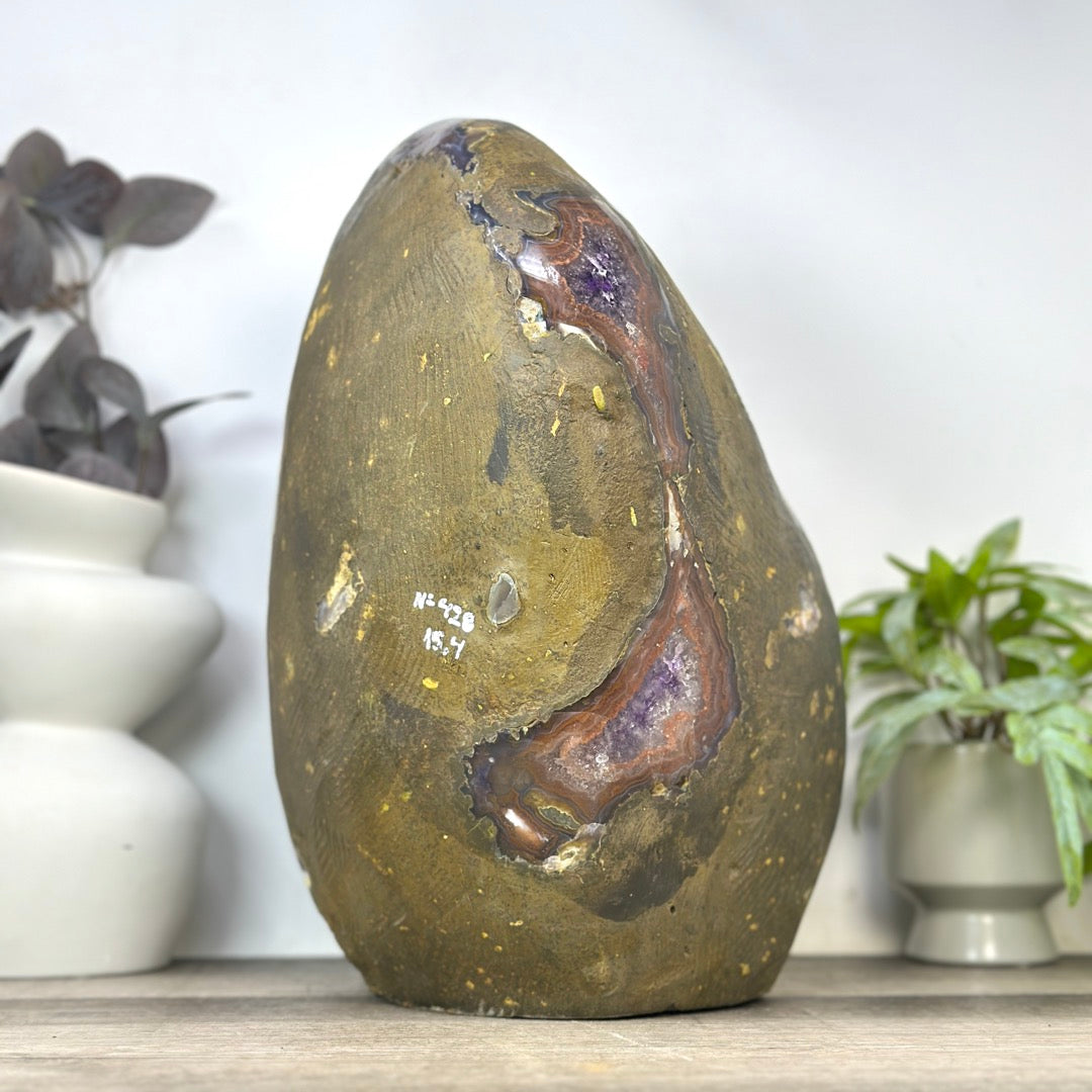 Large Natural Quartz Citrine with Calcite Formation from Uruguayu - CBP1407