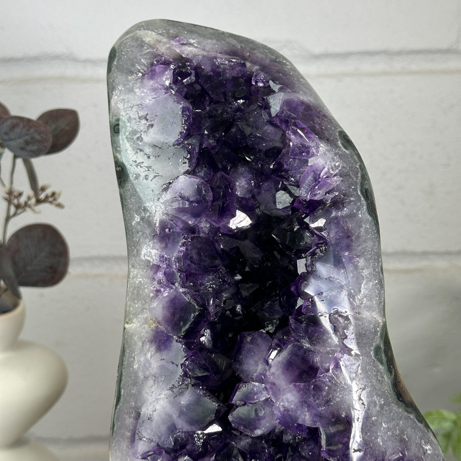 Natural Amethyst Geode with Huge Deep Purple Crystals - MWS3154