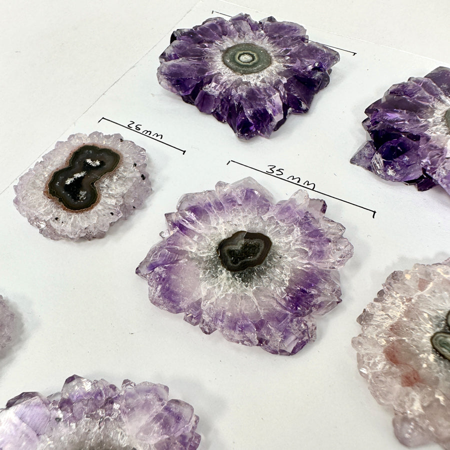 Amethhyst &amp; Quartz High-Quality Stalactite Slices for Jewelers - Wholesale Bulk Pack - STS0071