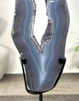 Blue Banded Agate & Amethyst Geode Slice Portal - MWS3247
