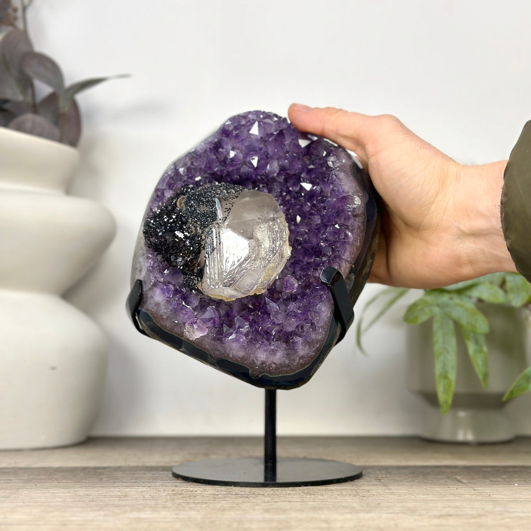 Unqiue Amethyst Cluster with Collection Grade Calcite inclusion - MWS3356