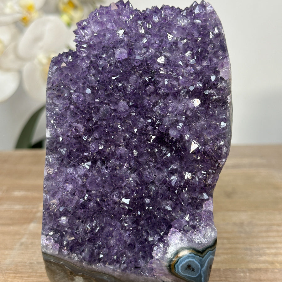 Natural Amethyst &amp; Blue Banded Agate Self Standing Cathedral - CBP1129