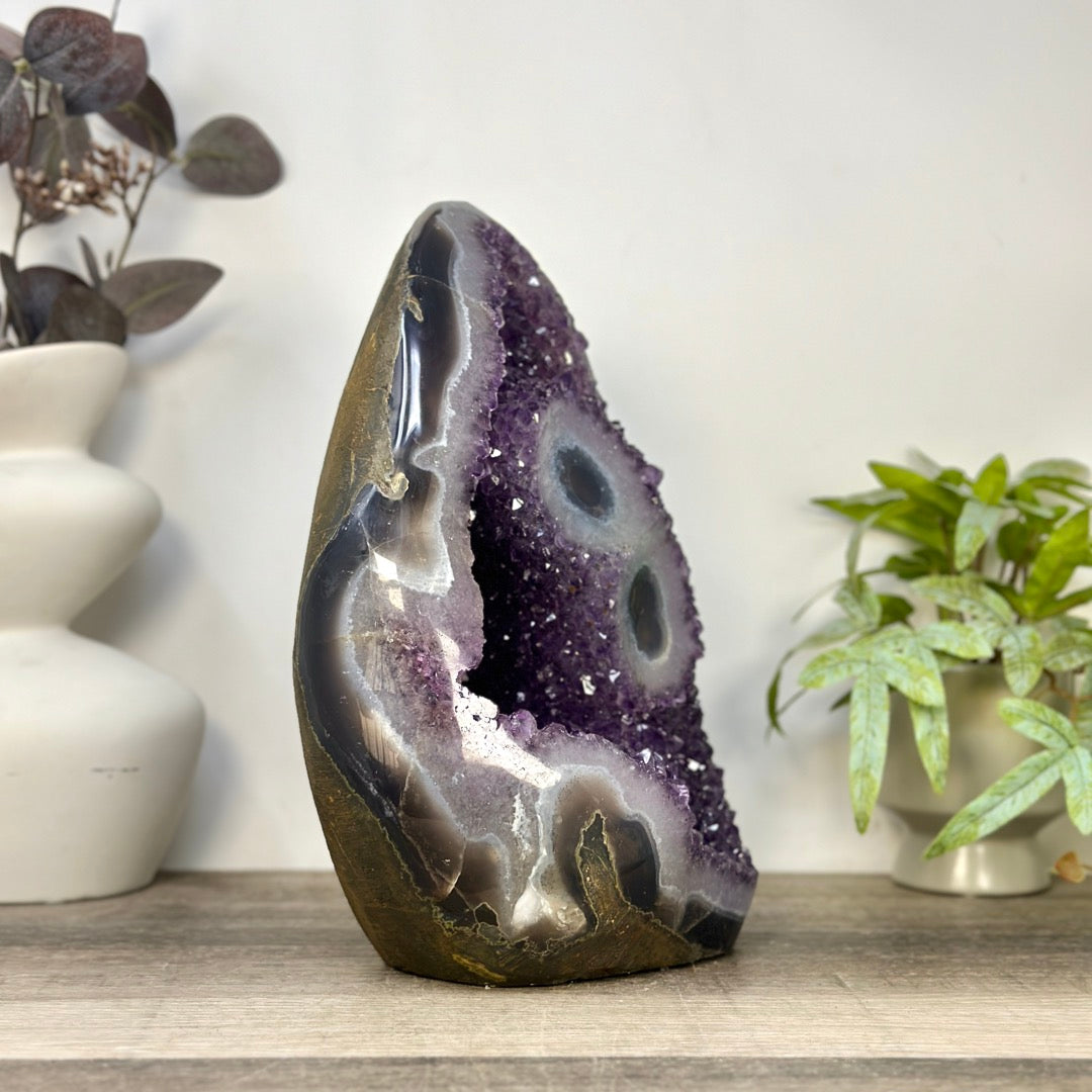 Huge Amethyst &amp; Agate Cathedral with Stalactite Eyes - CBP1437