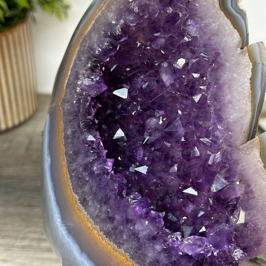 Amethyst &amp; Blue agate Stone Leaf Carving - MWS2426