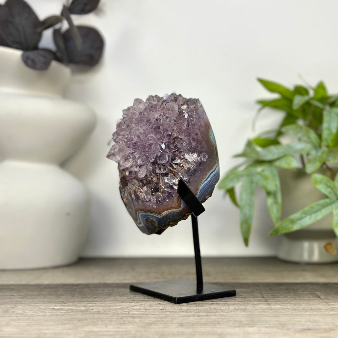 Natural Amethyst Stalactite Flower Formation on Stand - MWS3285