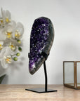 Deep Purple Amethyst Geode - Metallic Stand Included - MWS1814