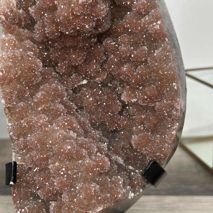 Orange Tone Sugar Quartz Crystal on Stand - Ideal for Home or Office Display - MWS2611