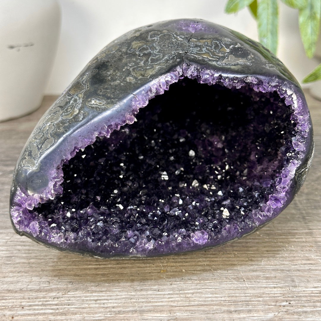 Uruguayan Amethyst Geode with Polished Shell - STGE0090
