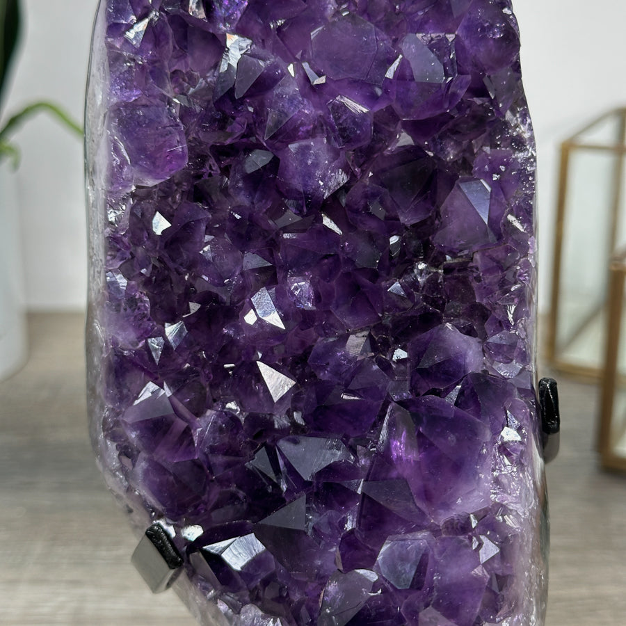 Natural Amethyst Crystal Cluster with Large &amp; Shinny Crystals - MWS2177