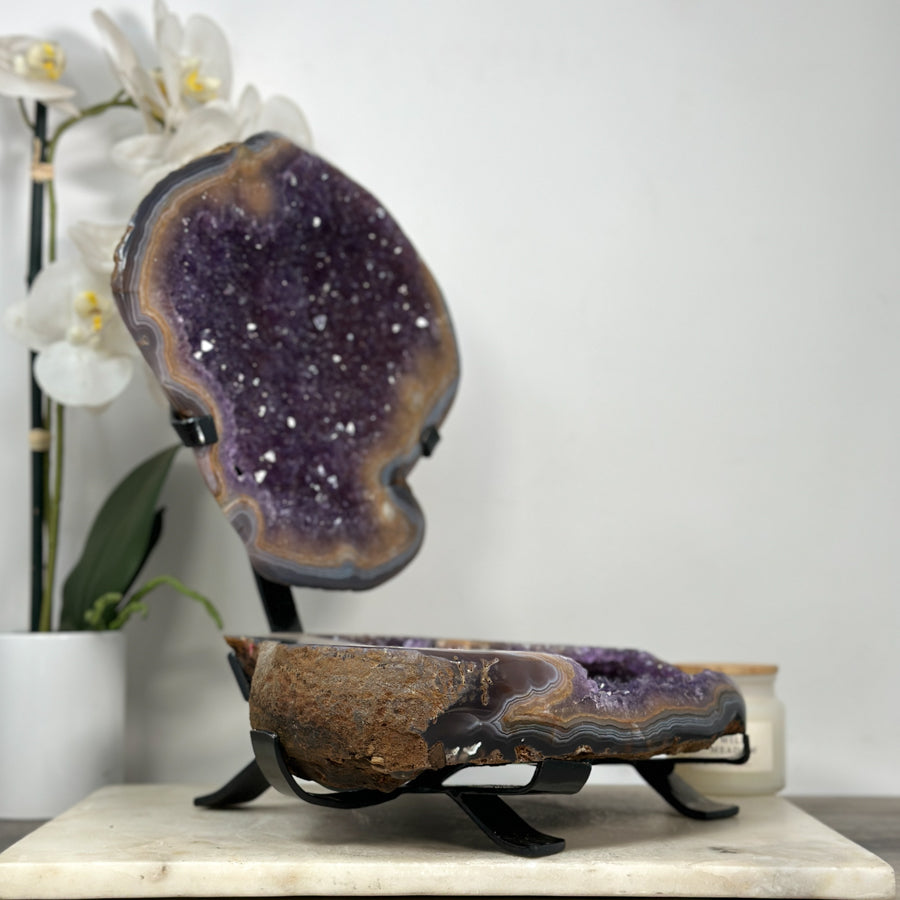 Unique XL Natural Agate &amp; Amethyst Geode - MWS2046