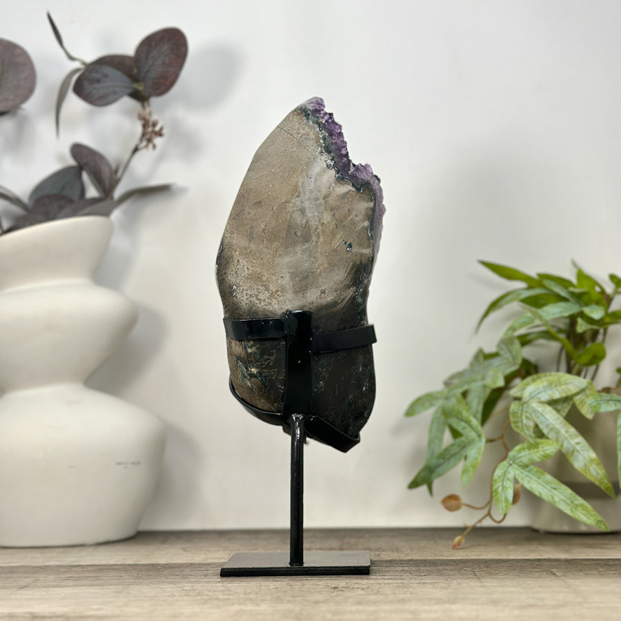 Uruguayan Amethyst Geode - Metal Stand Included - MWS3236