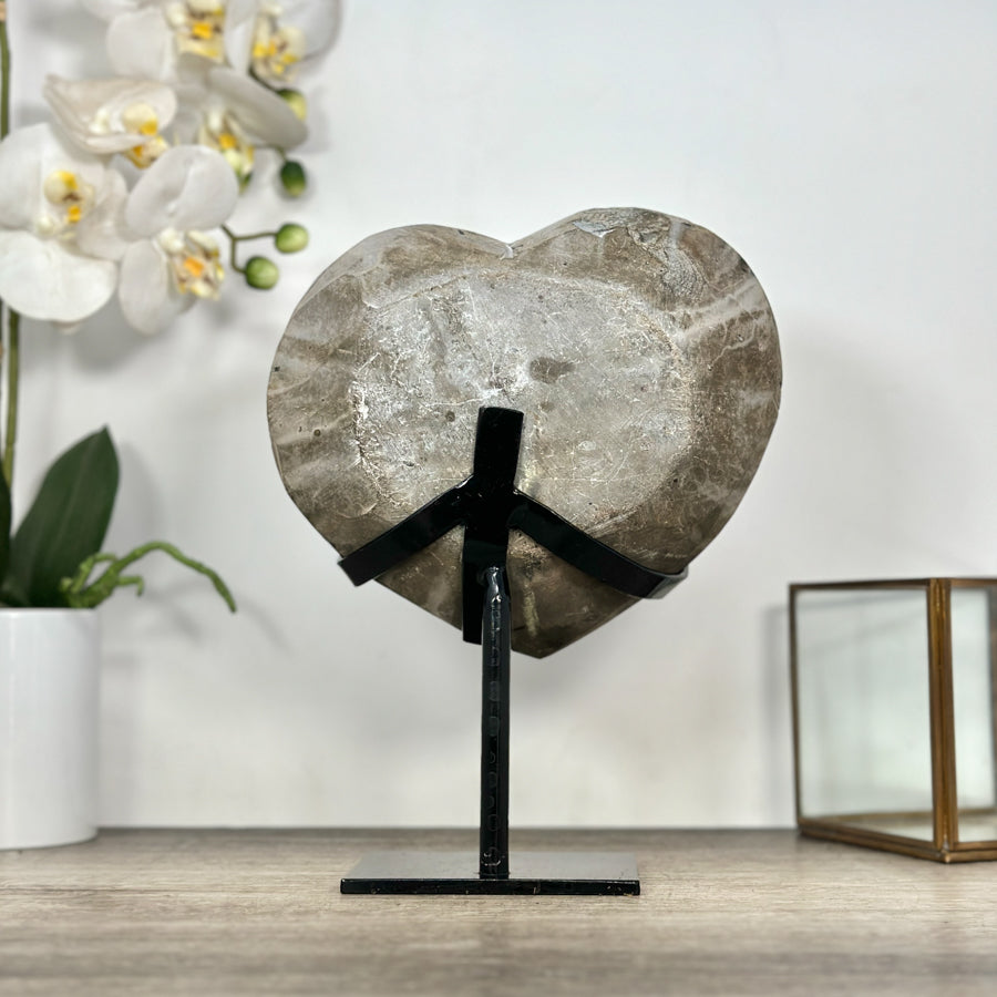 Large Deep Purple Uruguayan Amethyst Stone Heart - HST0344