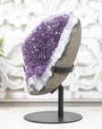 Beautiful Natural Amethyst Geode from Uruguay, Handmade Stand Included - MWS0055