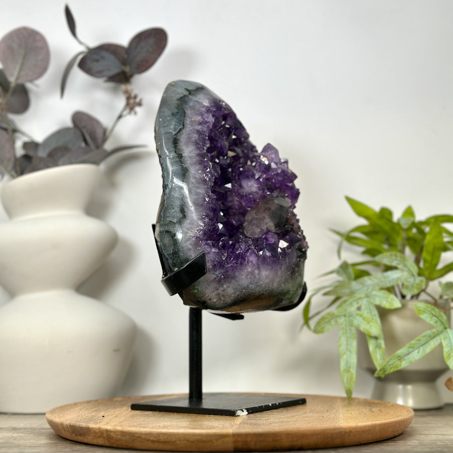 Unique Natural Amethyst Crystal Specimen with Calcite Formation - MWS3135