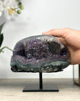Natural Amethyst & Green Jasper Geode with Black Hemetite Formation - MWS2298