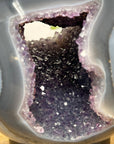 XXL Amethyst & Blue Banded Agate Sphere Geode - SPH0193
