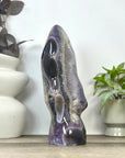 Uruguayan Blue Banded Agate with Quartz Crystals Statement Piece - CBP1402