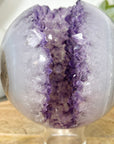 Amethyst & Banded Agate Sphere Geode with Crystal Formation - SPH0184
