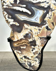 Unique Natural Combination of Blue Agate, Amethyst & Jasper Crystal, Stand Inlcuded - MWS2330