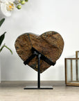 Top Quality Natural Amethyst Heart Carving with Metal Stand - HST0315