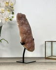 Natural Peach Tone Crystal on Stand – Unique Mineral Specimen for Display - MWS2826