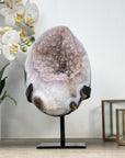 Large Sugar Amethyst Geode with Blue Banded agate Shell - MWS2189