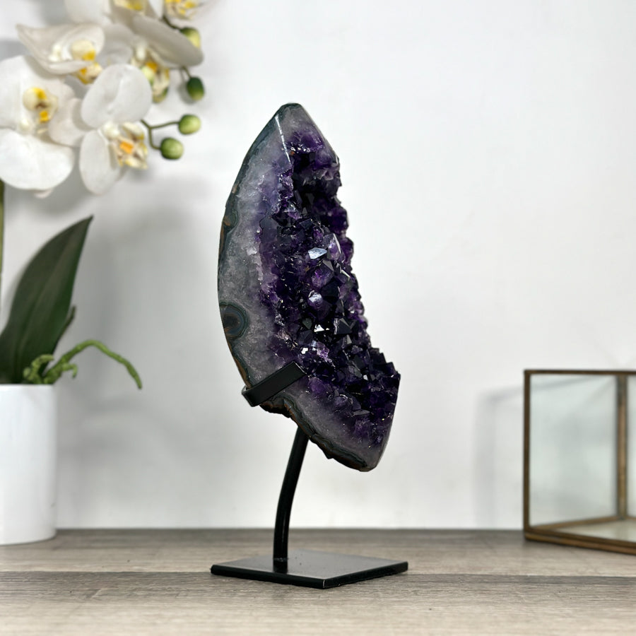 Deep Purple Amethyst Crystal on Metal Stand - MWS2776