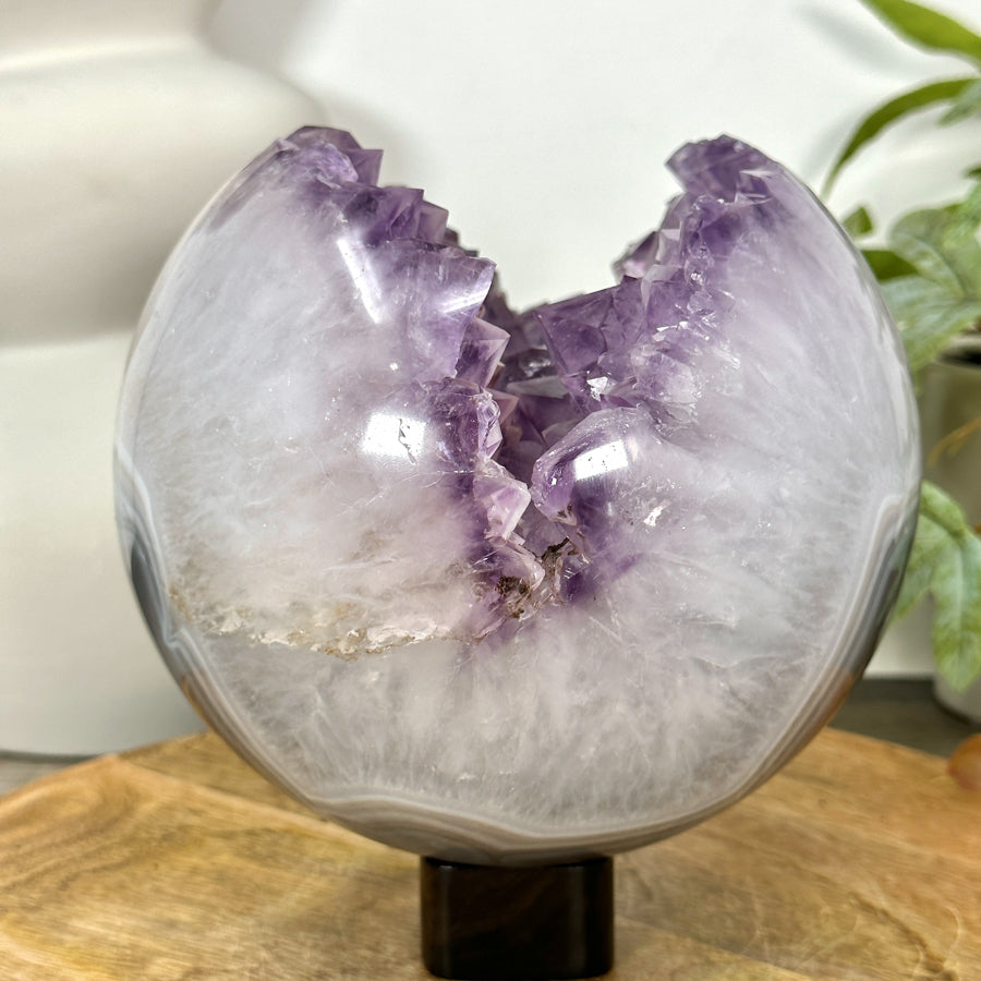 Huge Amethyst &amp; Agate Sphere Geode from Uruguay - SPH0165