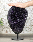 Exquisite Top-Grade Natural Amethyst with Elegant Metal Stand - Ready-to-Display Crystal - MWS0280