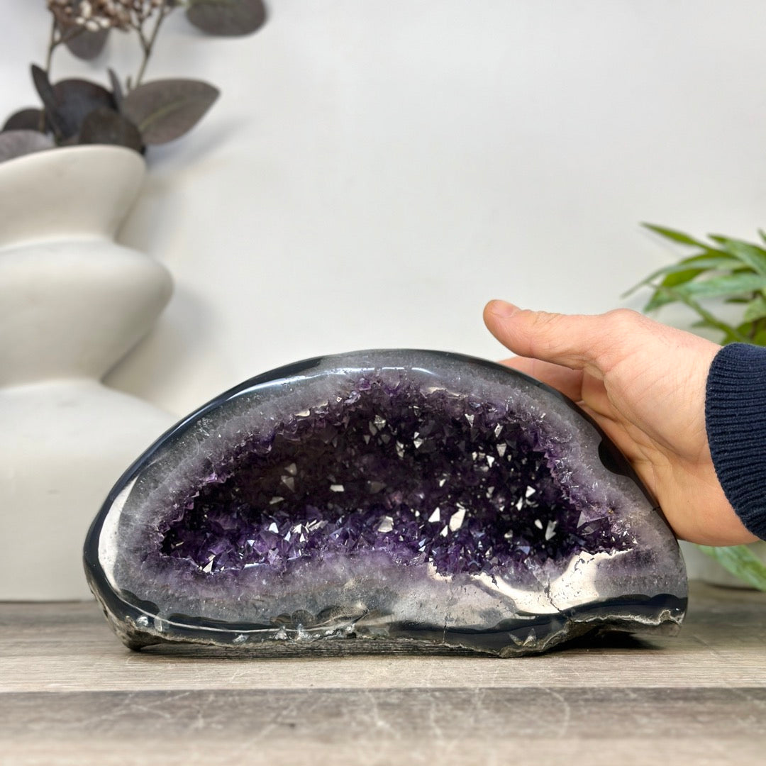Large Natural Amethyst &amp; Agate Stone Geode from uruguay - STGE0087