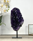 Deep Purple Amethyst Cluster on Metal Stand - MWS2781