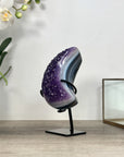 Amethyst Moon Carving on Metal Stand - MWS2574