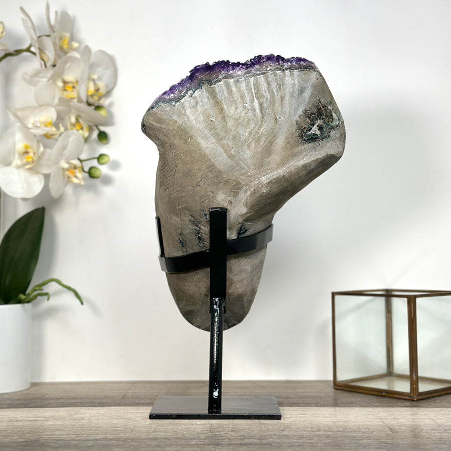 Premium Uruguayan Amethyst Geode With Metal Stand - MWS2753