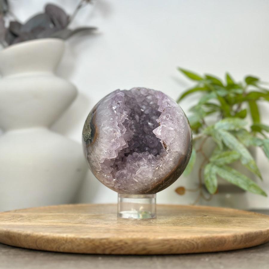 Natural Uruguayan Amethyst Sphere Geode - SPH0187