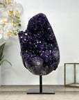 XL Deep Purple Amethyst Geode on Metal Stand – Stunning Natural Crystal Specimen - MWS2788