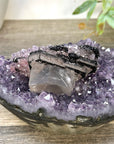 Stunning Natural Amethyst Cluster with Collection Grade Calcite & Hematite Formation - CBP1414