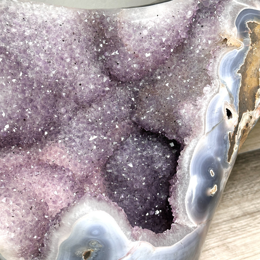 Huge Natural Agate &amp; Amethyst Statement Piece - CBP1257