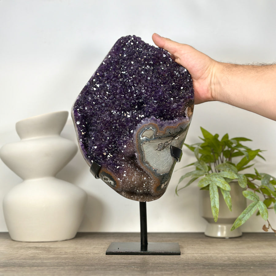 Huge Natural Bicolor Amethyst Cluster - Stand Included - MWS3041