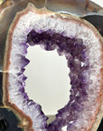 Amethyst Geode Slice Portal with Purple Crystal Center for Home Decor - MWS2657