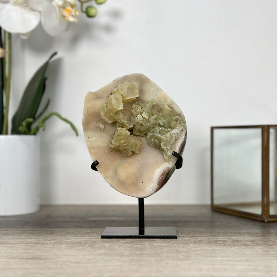 Natural Quartz Druzy With Calcite Specimen - MWS2519