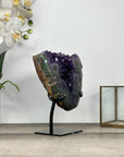 Amethyst Geode on Stand with Deep Purple Crystals – Natural Display Specimen - MWS2822