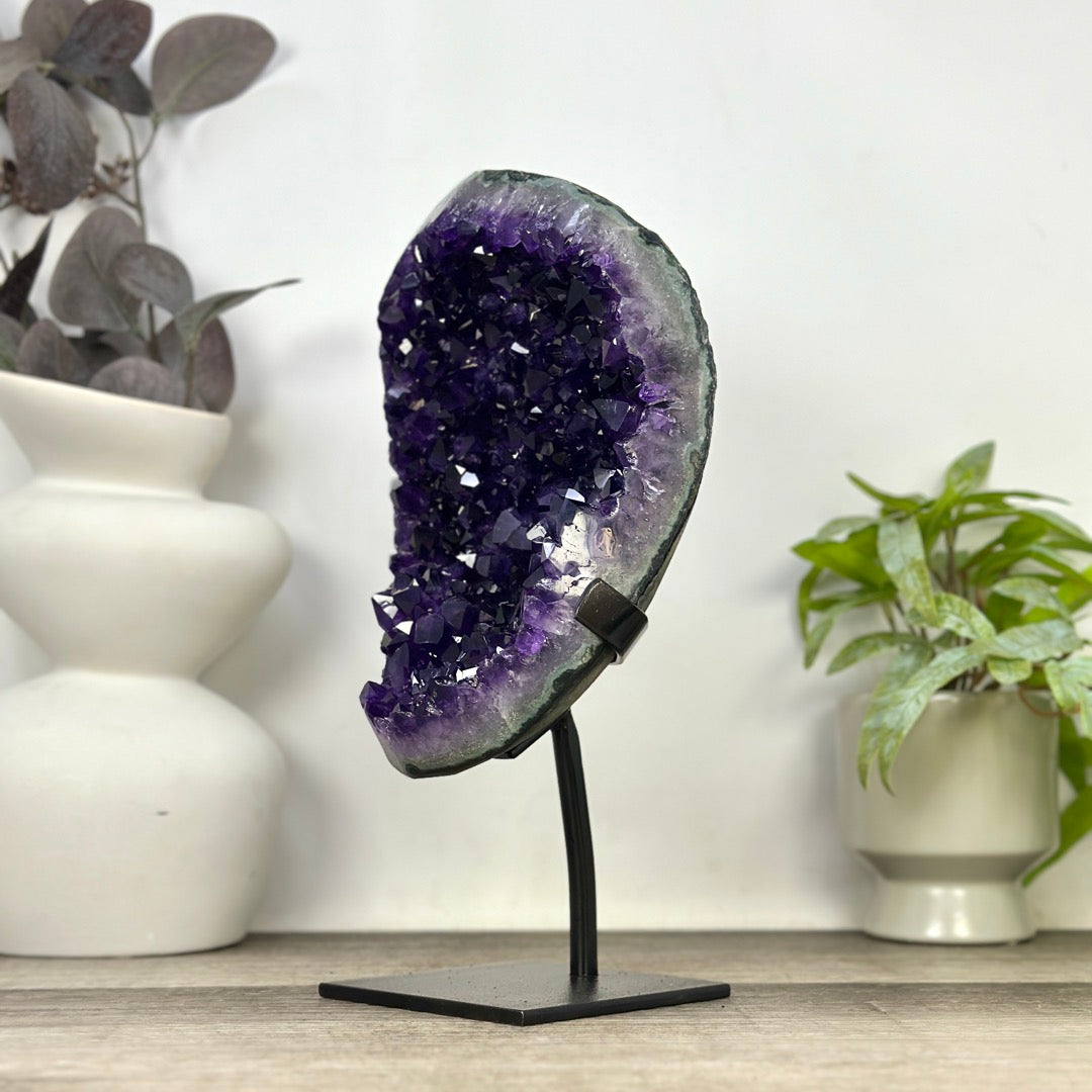 Natural A Grade Amethyst Cluster with Stand - MWS3394
