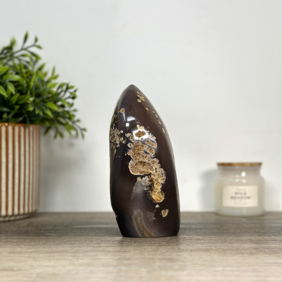 Agate &amp; Quartz Stone Flame Carving - FST0159